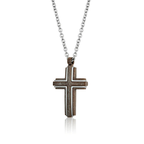 graziella Italgem Steel 22" Stainless Steel IP Cross Necklace