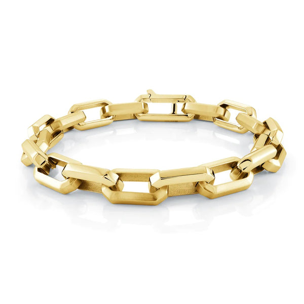 graziella Italgem Steel 8.5" 9MM Ion Plated Stainless Steel Rectangular Link Bracelet