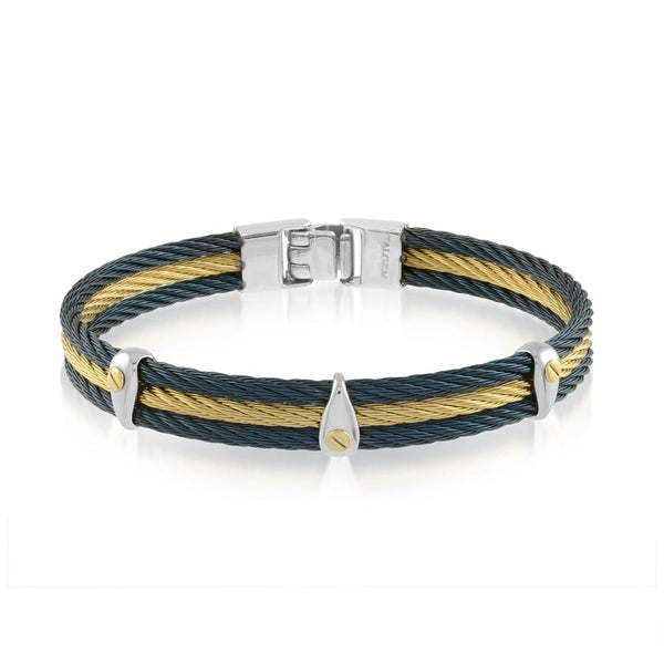 graziella Italgem Steel Black Ion-Plated Yellow Ion-Plated Stainless Steel 18K Accents Bracelet