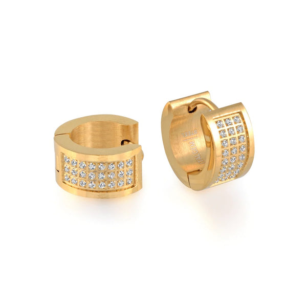 graziella Italgem Steel Ion Plated Stainless Steel CZ Huggies