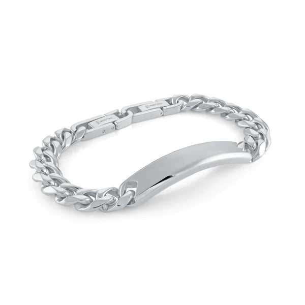 graziella Italgem Steel Stainless Steel ID Plate 8.5" 10MM Curb Bracelet