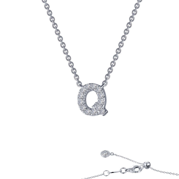 graziella Lafonn Sterling Silver 20" Letter "Q" Initial Necklace