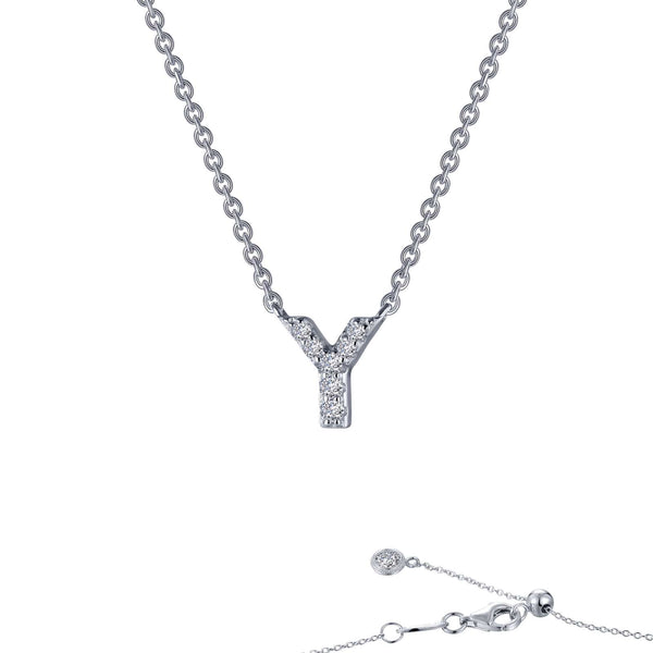 graziella Lafonn Sterling Silver 20" Letter "Y" Initial Necklace