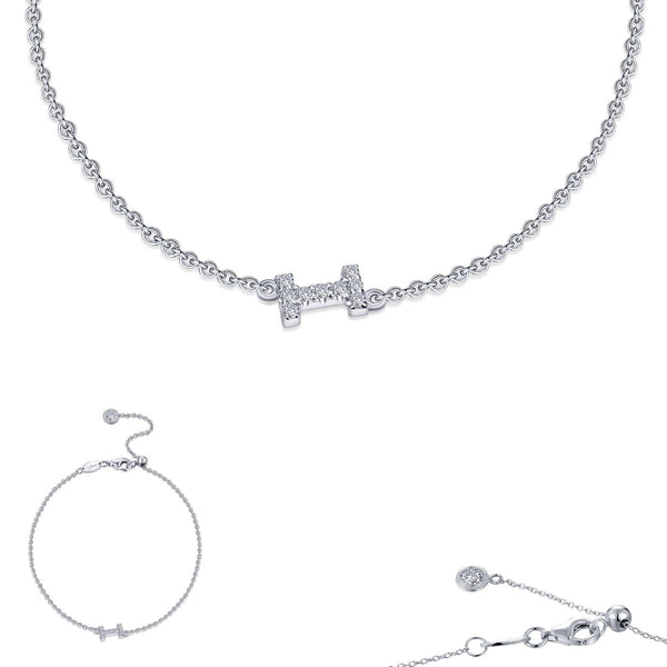 graziella Lafonn Sterling Silver 7.5" C.Z Letter " I" Bracelet