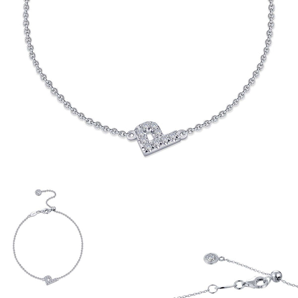 graziella Lafonn Sterling Silver 7.5" C.Z Letter " P" Bracelet