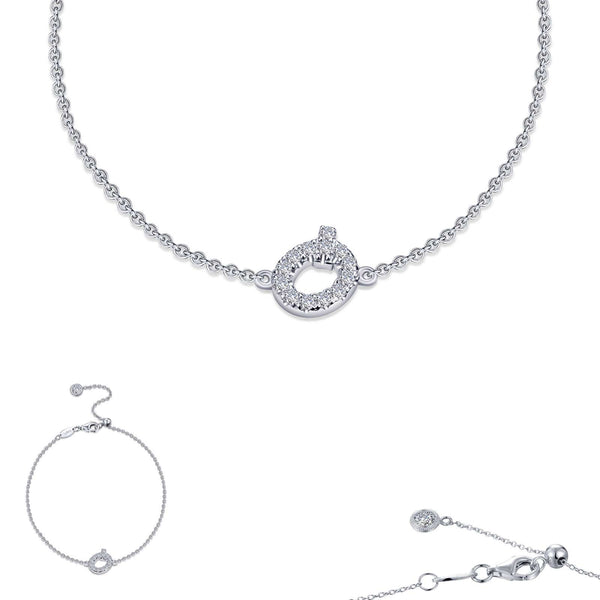 graziella Lafonn Sterling Silver 7.5" C.Z Letter " Q" Bracelet