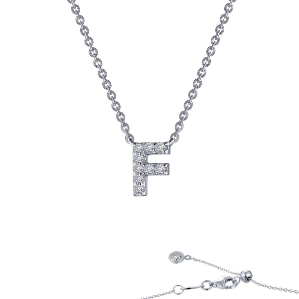 graziella LAfonn Sterling silver C.Z Letter F Initial Necklace