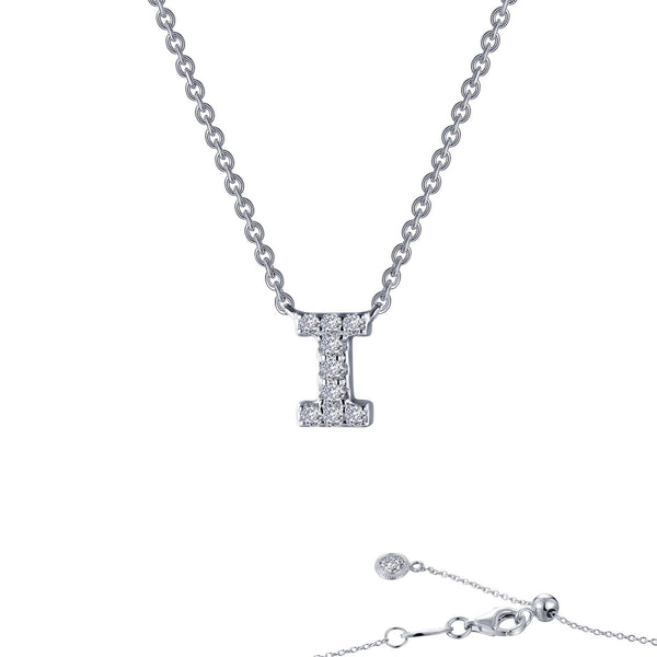 graziella LAfonn Sterling silver C.Z Letter I Initial Necklace