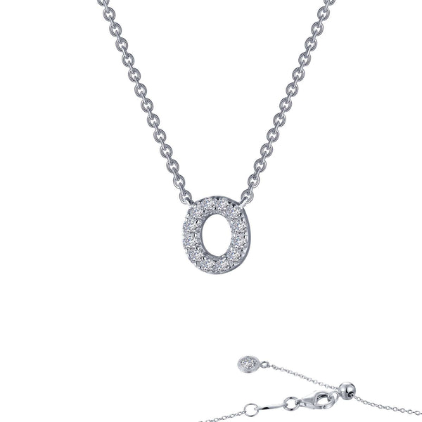 graziella LAfonn Sterling silver C.Z Letter O Initial Necklace