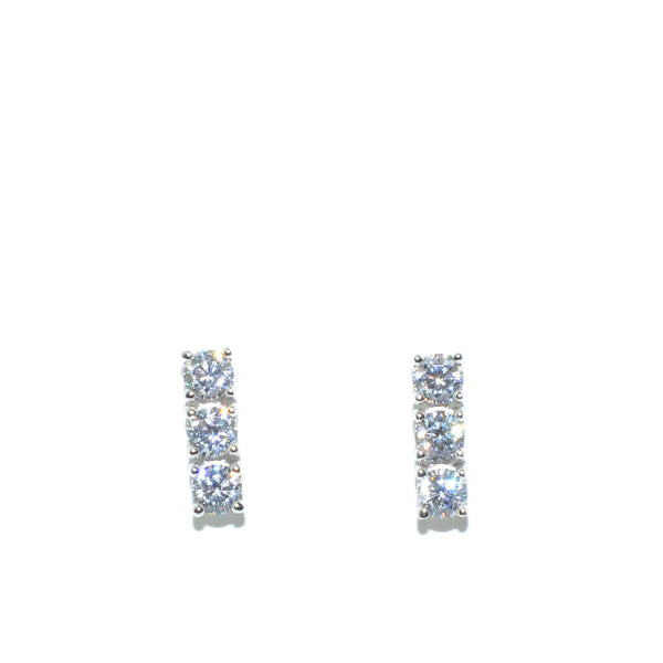 graziella Larus Rhodium Plated Sterling Silver C.Z. Earrings