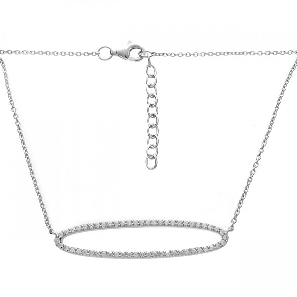 graziella Larus Rhodium Plated Sterling Silver C.Z. Necklace