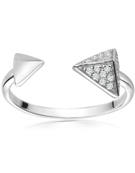 graziella Larus Rhodium Plated Sterling Silver C.Z. Ring. Size 5