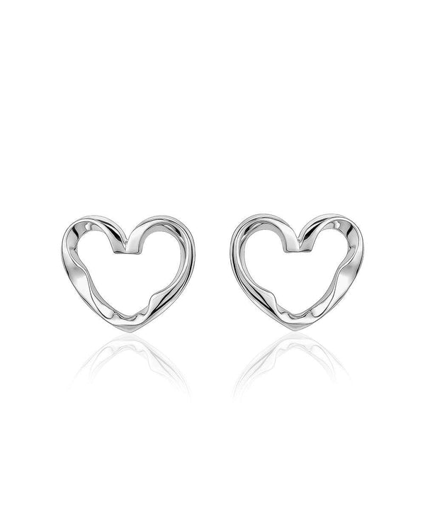 graziella Larus Sterling Silver Heart Stud Earrings