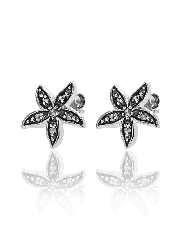 graziella Larus Sterling silver Marcasite Starfish Earrings