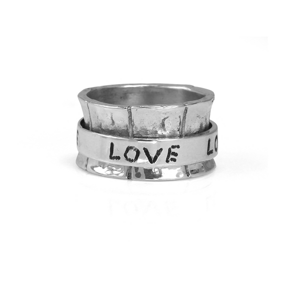 Graziella Love Meditation Ring. Sterling Silver. Size 8