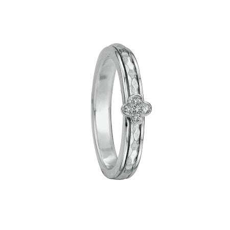graziella Lucky Meditation Ring Sterling Silver C.Z. Size 8