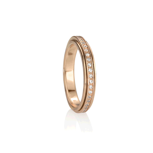 graziella "Lunar" Meditation Ring Sterling and 14KT Rose gold Vermeil. Size 9