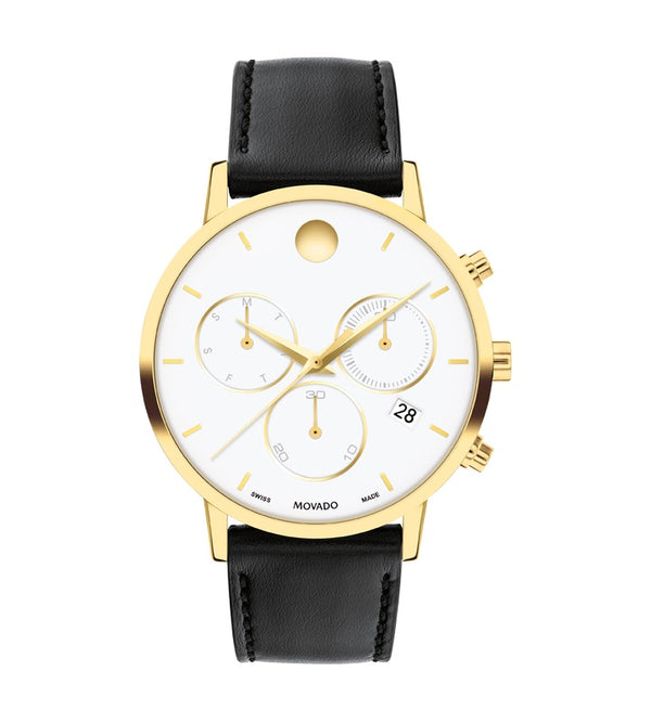 graziella Movado Museum Classic 42mm Chronograph Quartz Watch. 0607888