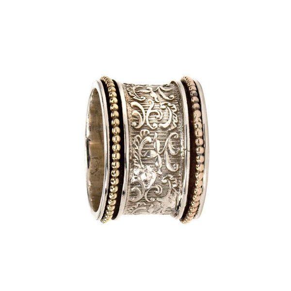 graziella Mystic Meditation Ring Sterling Silver 9KT Size 8