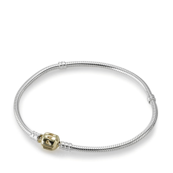 graziella Pandora Bracelet Sterling Silver w/14K Gold Clasp 18cm