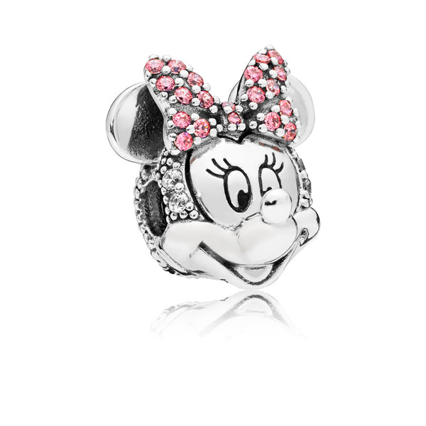 graziella Pandora Disney Minnie Mouse Pink Pavé Bow Clip Charm