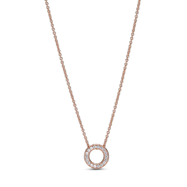 graziella Pandora Logo Pave Circle Collier Necklace