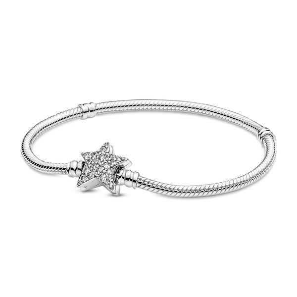 graziella Pandora Moments Asymmetric Star Clasp Snake Chain Bracelet