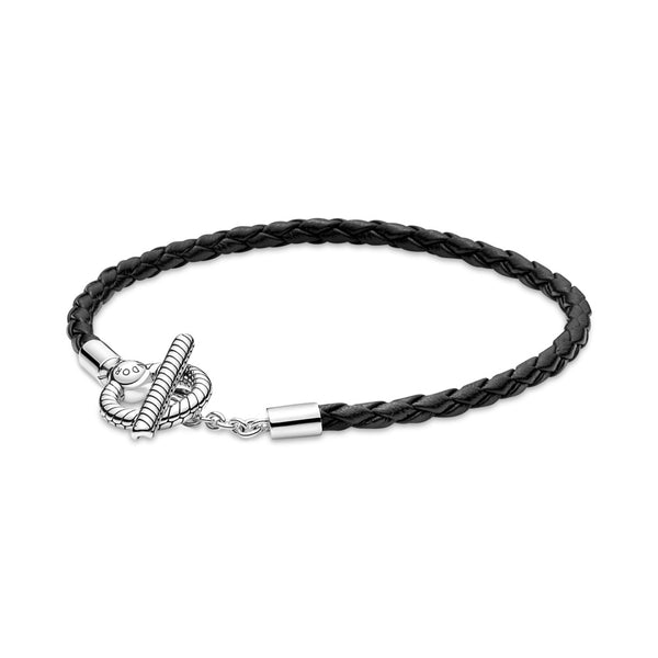 graziella Pandora Moments Braided Leather T-bar Bracelet