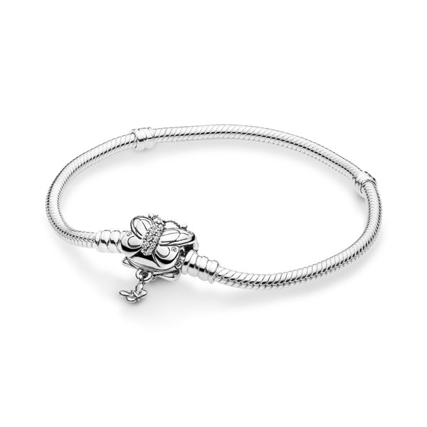 graziella Pandora Moments Butterfly Clasp Snake Chain Bracelet