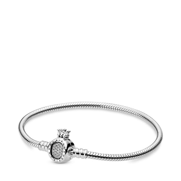 graziella Pandora Moments Crown O Clasp Snake Chain Bracelet