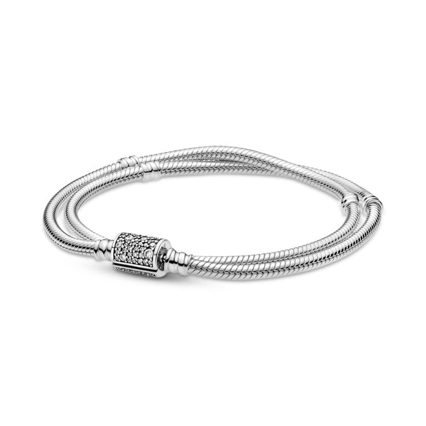 graziella Pandora Moments Double Wrap Barrel Clasp Snake Chain Bracelet/Necklace