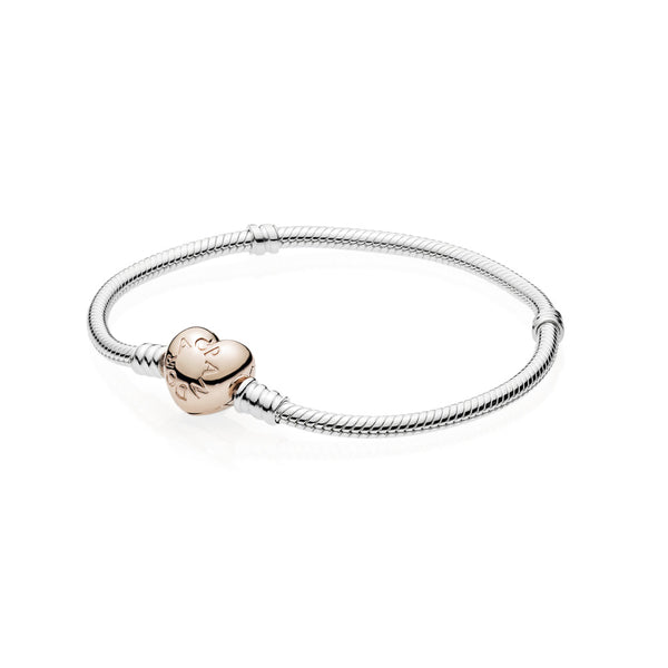 graziella Pandora Moments Heart Clasp Snake Chain Bracelet