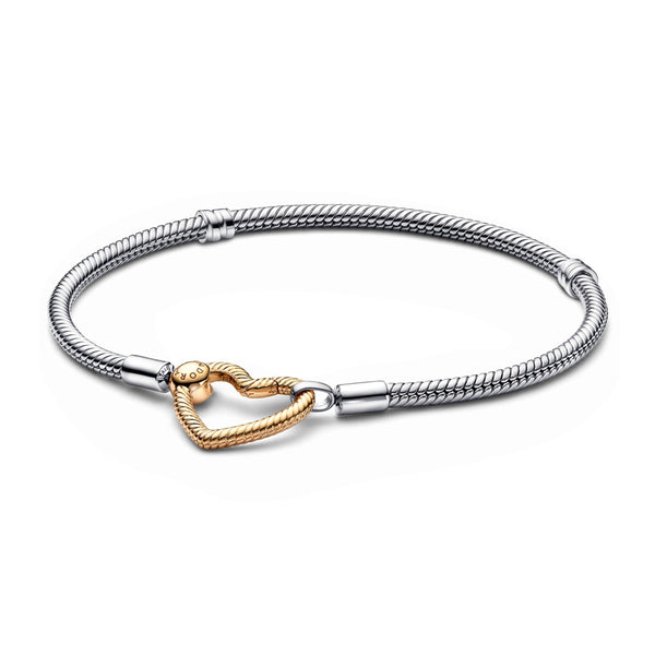 graziella Pandora Moments Heart Closure Snake Chain Bracelet