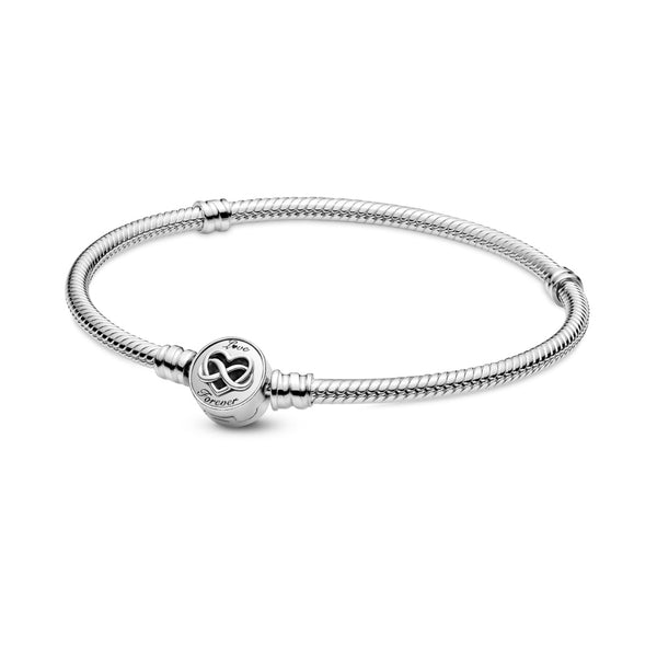 graziella Pandora Moments Heart Infinity Clasp Snake Chain Bracelet