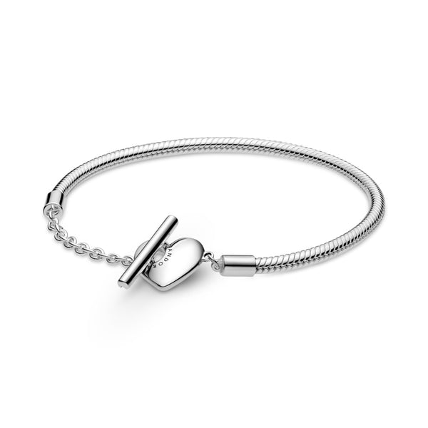 graziella Pandora Moments Heart T-Bar Snake Chain Bracelet