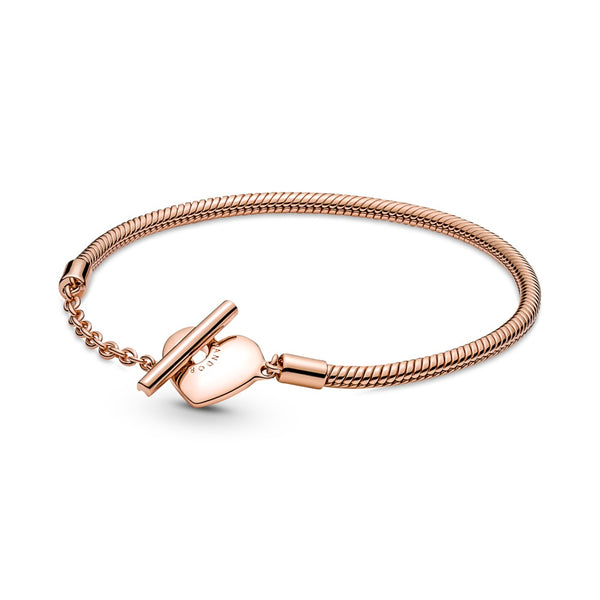graziella Pandora Moments Heart T-Bar Snake Chain Bracelet