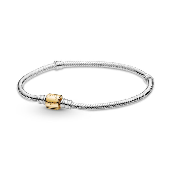 Graziella Pandora Moments Two-tone Barrel Clasp Snake Chain Bracelet