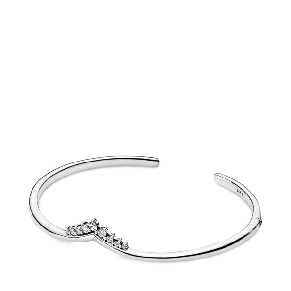 Graziella Pandora Tiara Wishbone Clear CZ Bangle. 21cm