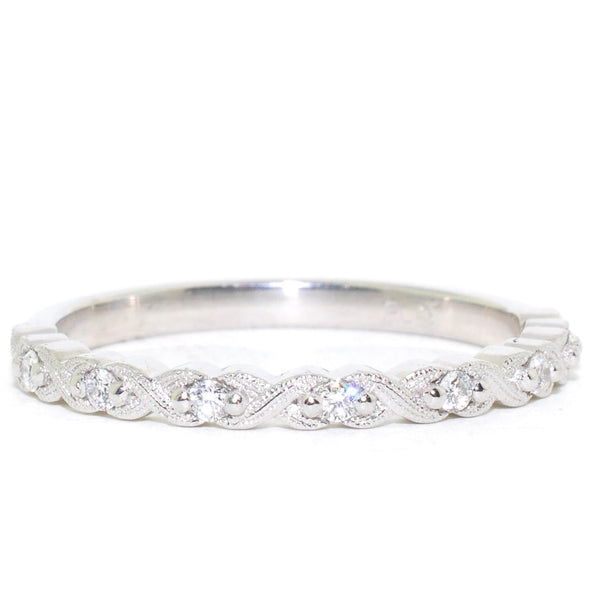 graziella Platinum 0.07CTW Diamond Braided Wedding Band