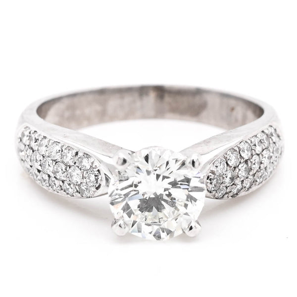 graziella Platinum 1.33CTW Round Brilliant Diamond Accent Engagement Ring