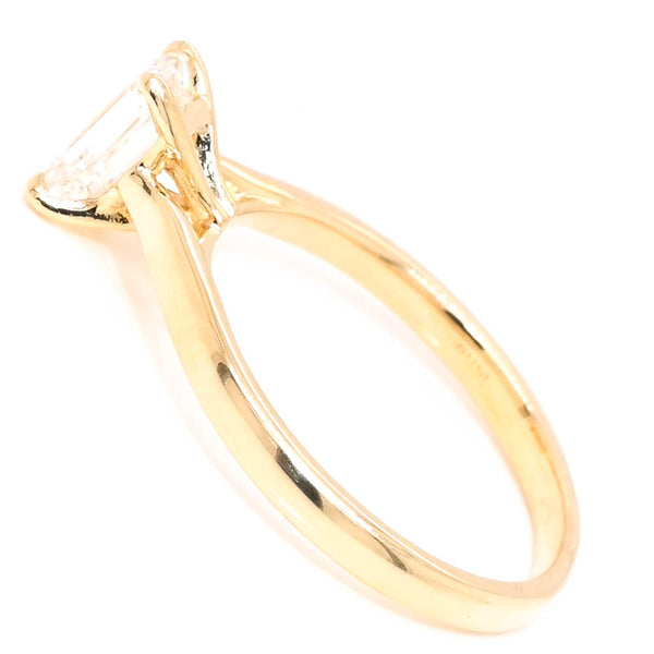 Graziella Pre-Owned 14KT Yellow Gold 1.00CT VS2 I Colour Emerald Shape Diamond Soliatire Engagement Ring