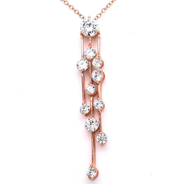 graziella Reign 18" Rose Gold Plated Sterling Silver C.Z. Necklace