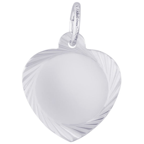 graziella Rembrandt Charms Sterling Silver Heart Disc Charm