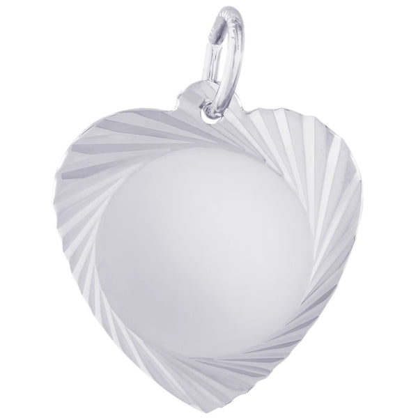 graziella Rembrandt Charms Sterling Silver Heart Disc