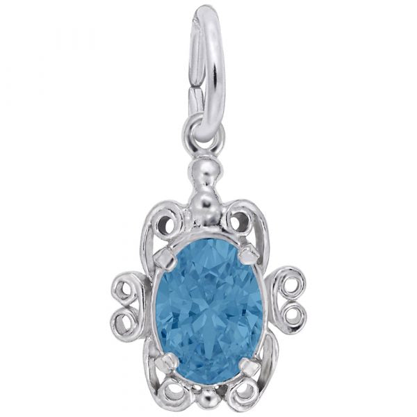 graziella Rembrandt Sterling December Synthetic Stone Charm
