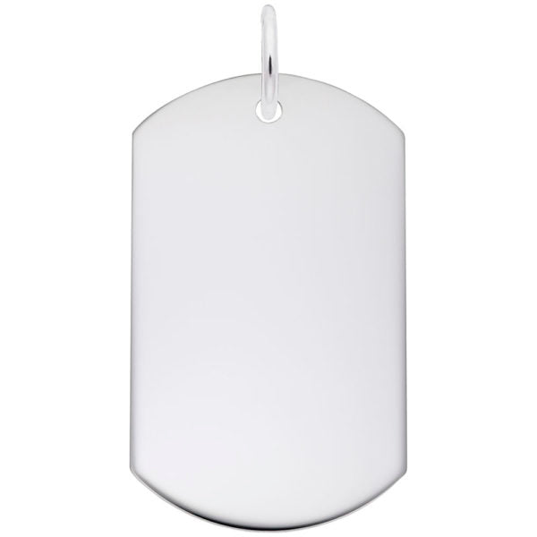 graziella Rembrandt Sterling Silver 50 Series Polished Dog Tag. 1.2X4.8