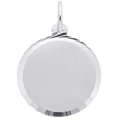 graziella Rembrandt Sterling Silver Diamond Cut and Satin Finish Disc Charm