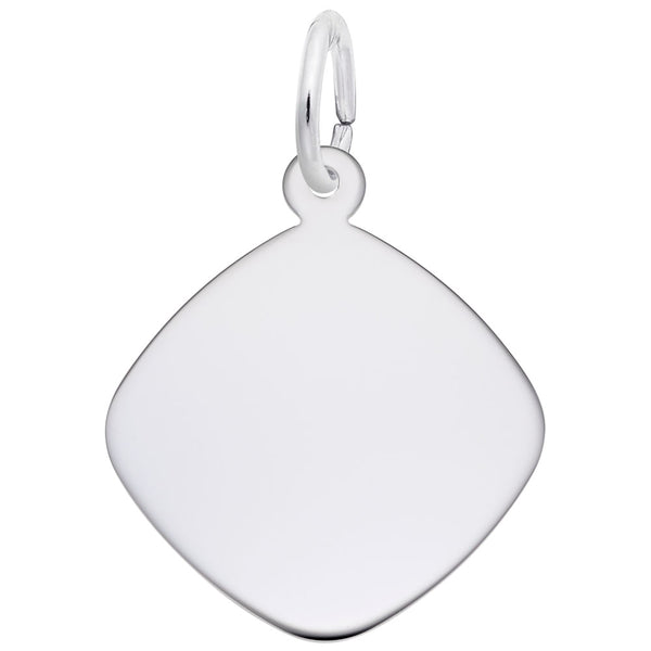 graziella Rembrandt Sterling Silver Diamond Shape Disc Charm