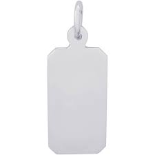graziella Rembrandt Sterling Silver Dog Tag Charm.XL