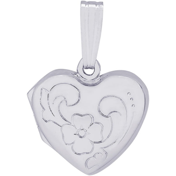 graziella Rembrandt Sterling Silver Engraved Heart Locket Charm